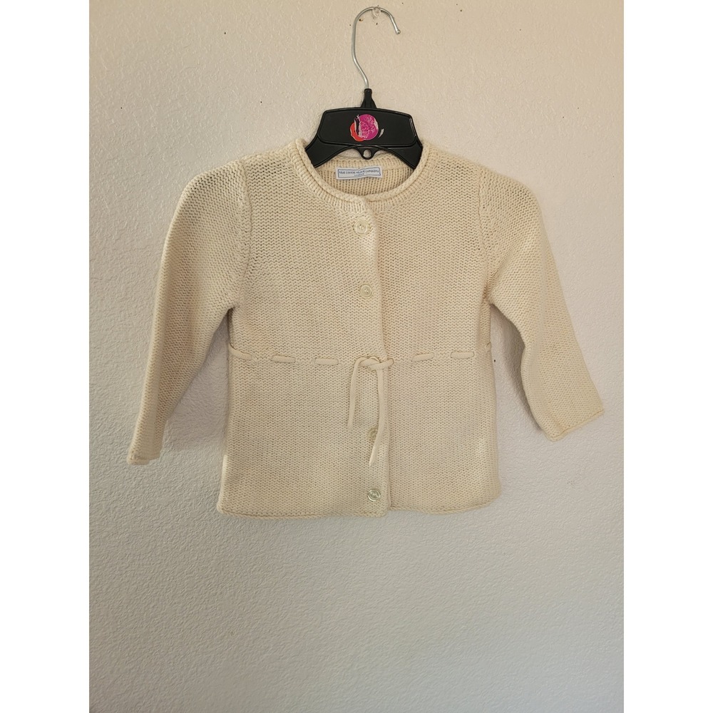 The Little White Company London Winter White Lambswool Toddler Cardigan 2-3 #4